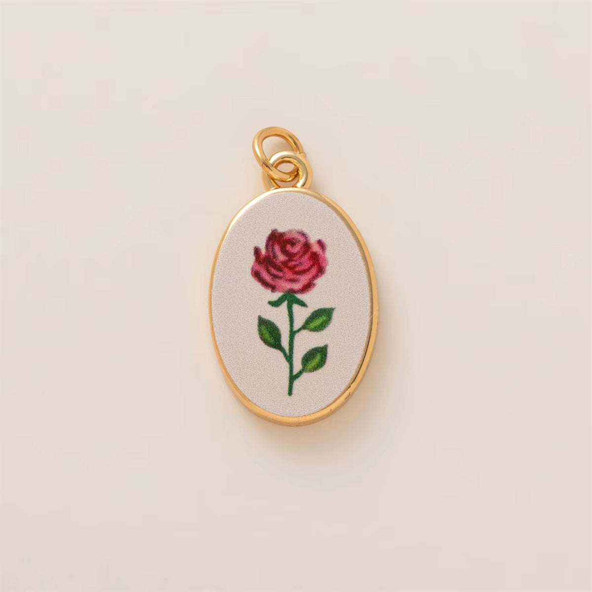 Minimalist Floral Pattern Brass PVD Plated DIY Charm Bar Pendant