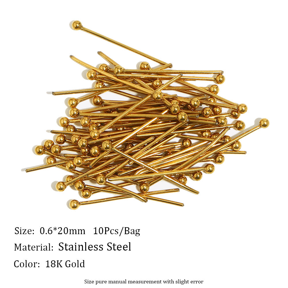 Minimalist Stainless Steel 18K Gold Plated Round DIY Charm Bar Findings
