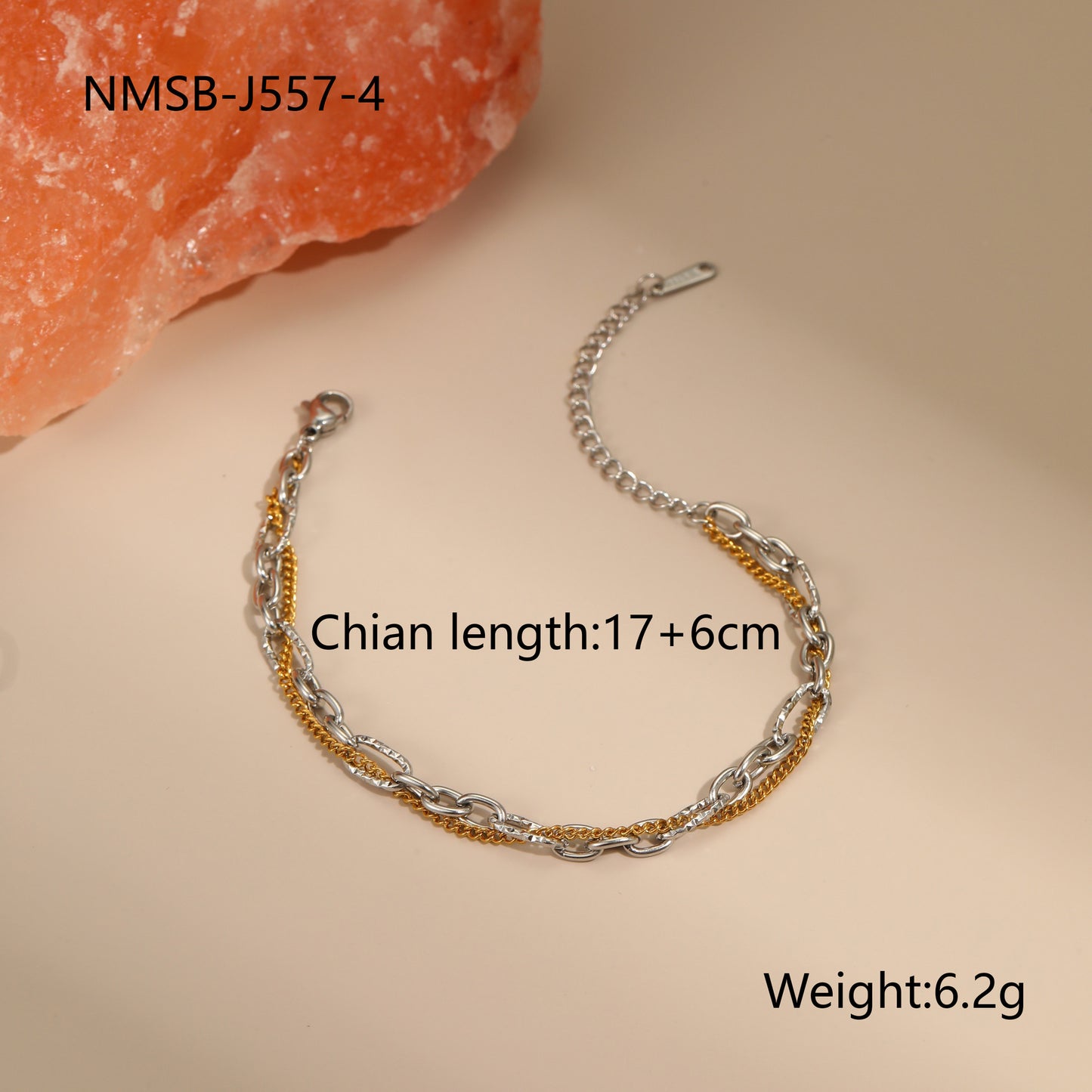 Fashion Geometric Stainless Steel Necklace with 18K Gold Plated Finish and Chain Design for Women