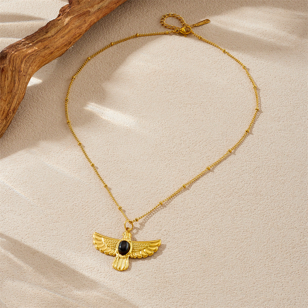 Vintage Gold Plated Stainless Steel Star Butterfly Animal Hollow Pendant Necklace for Women