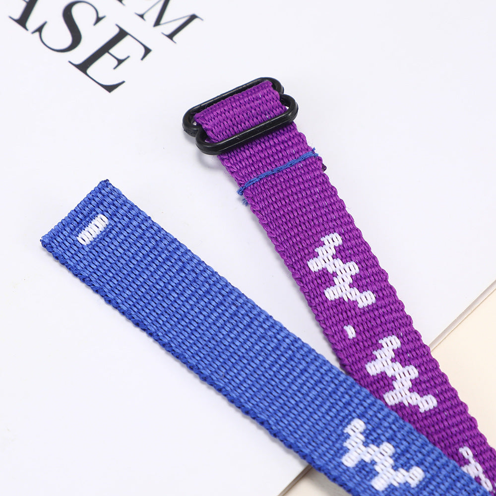 Sporty Unisex Adjustable Letter Woven Polyester Bracelet DIY Charm Bar