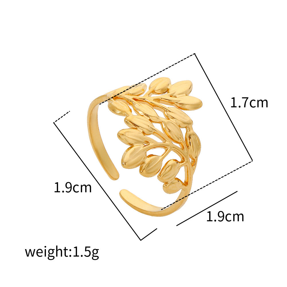 Geometric Heart Plated Titanium Steel Open Ring Unisex