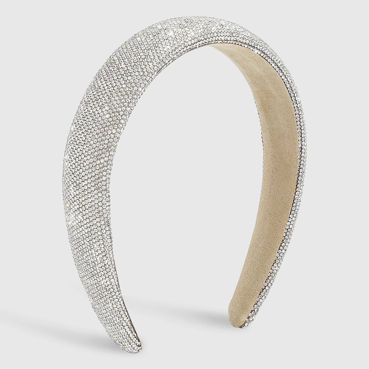 Cerchietto Geometrico con Strass "Sweet-Edgy" per Donna con Base Spessa in Spugna e Design Scintillante di Ispirazione Vintage