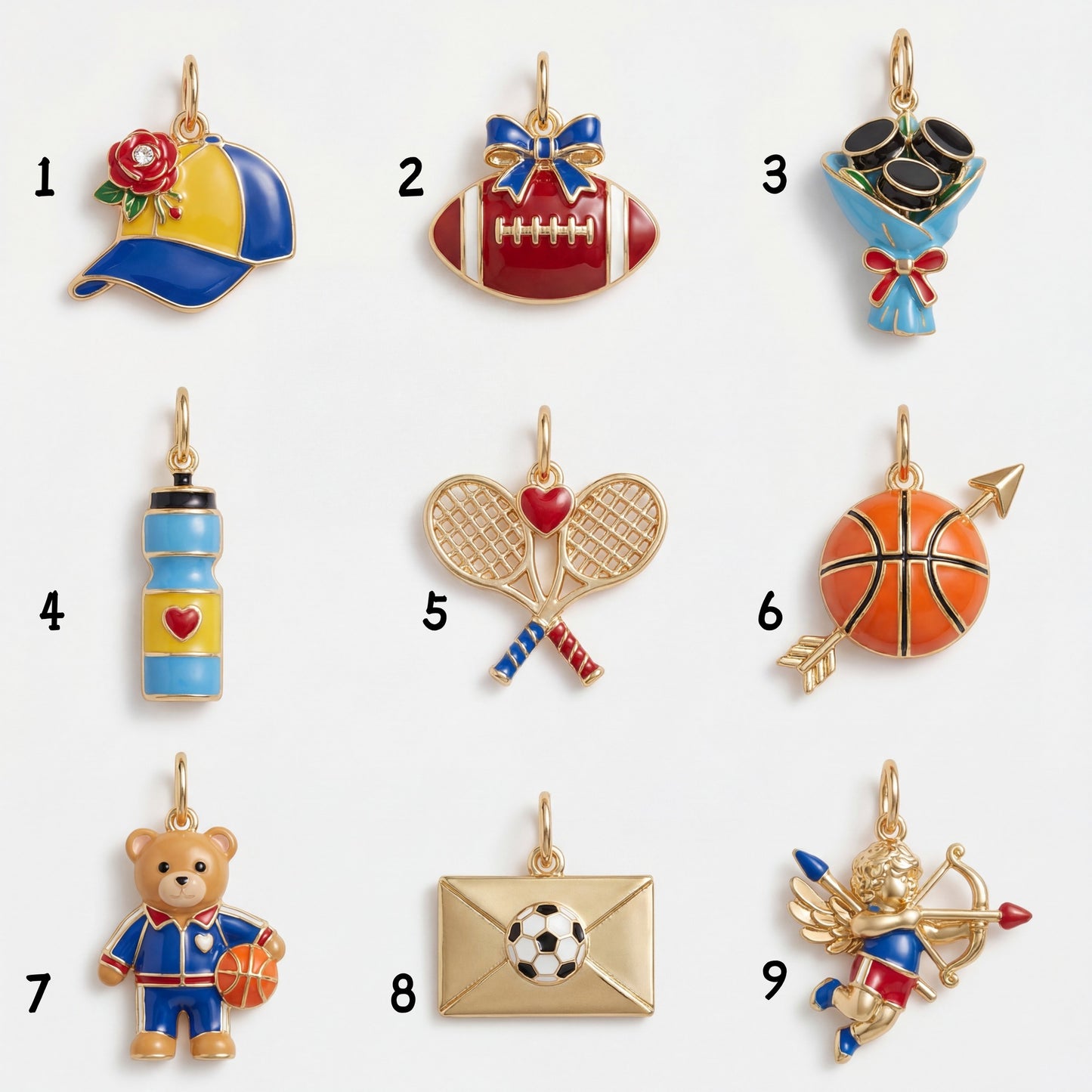 Charm de Colgante de Barra Deportiva Vintage de Acero Inoxidable con Chapado PVD de Oro de 18K