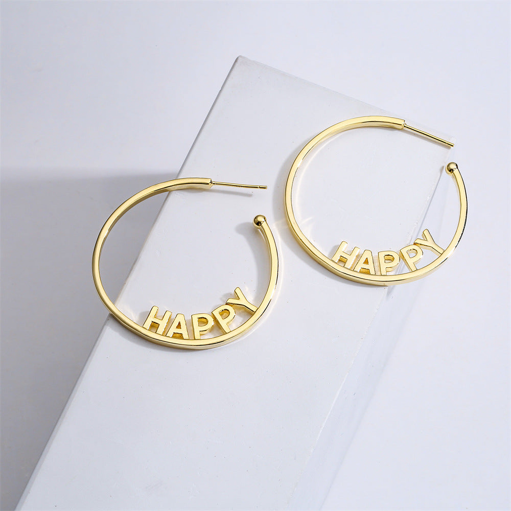 Minimalist Geometric Hoop Earrings in Copper with 14K Gold Plating and 925 Sterling Silver Posts for Women
