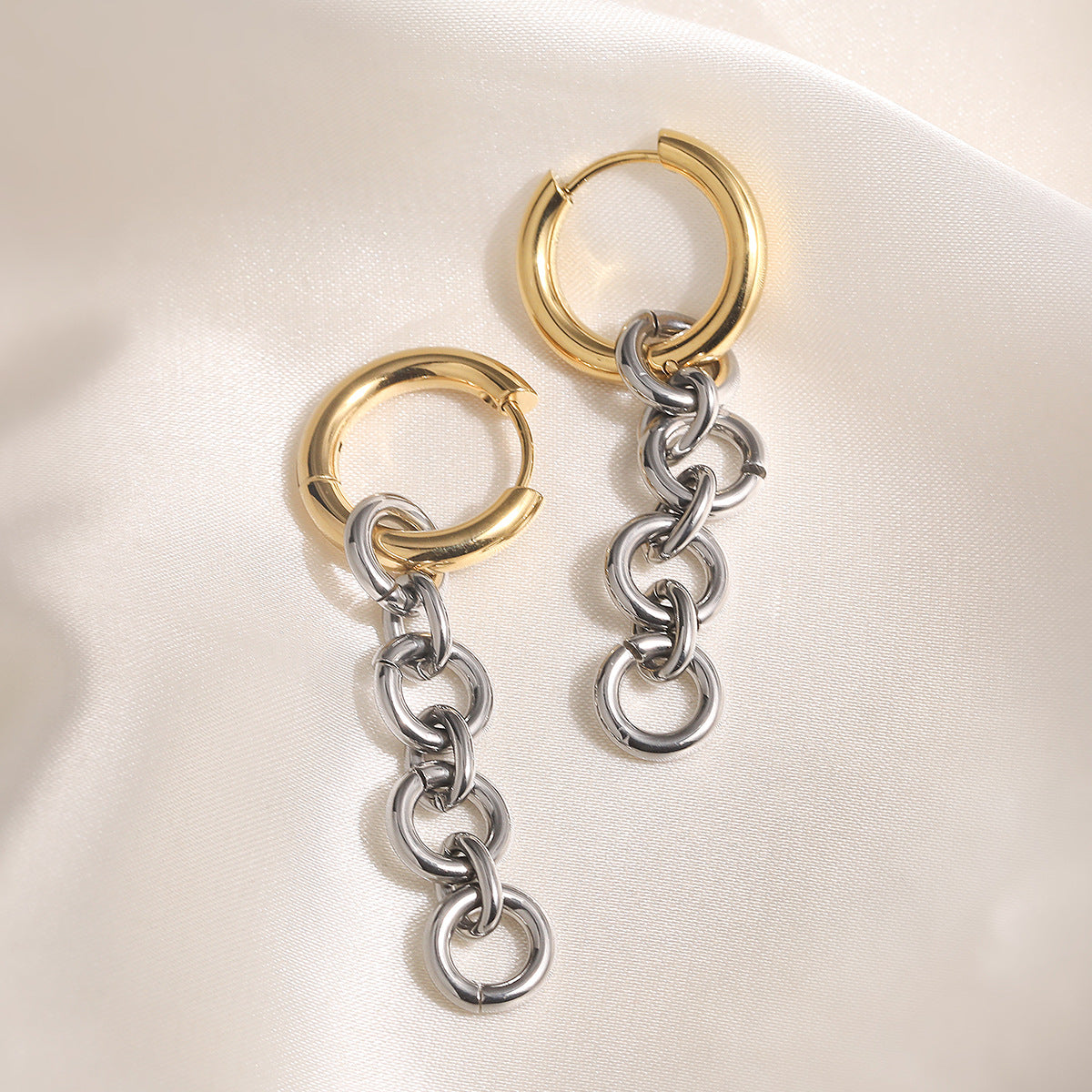 Minimalist Geometric Gold Plated Stainless Steel Earrings for Women