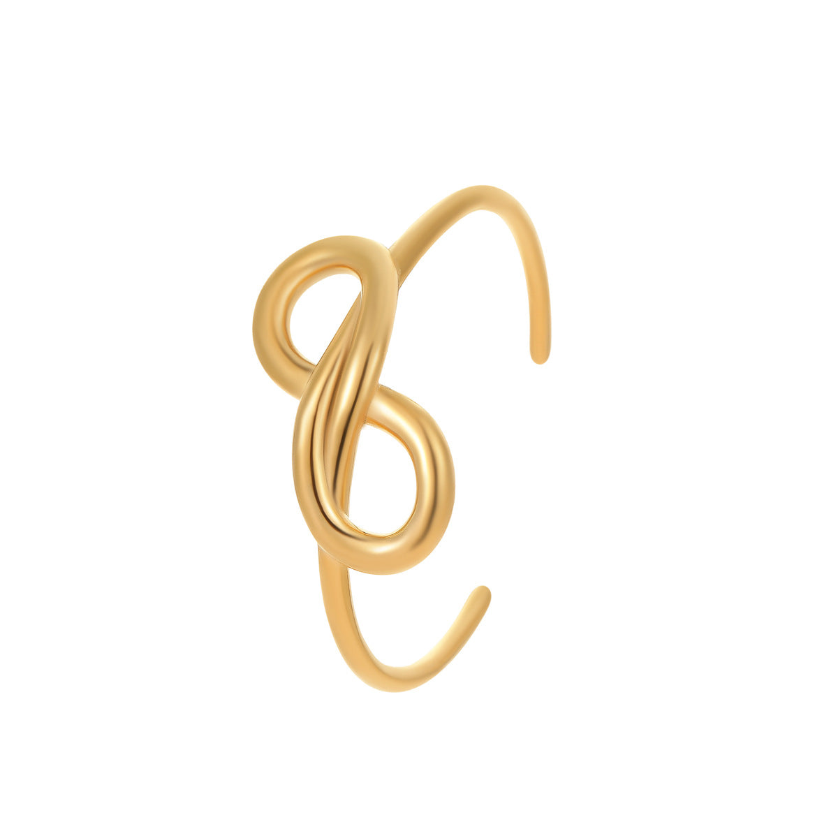 Minimalist Geometric Stainless Steel Bracelet with 18K Gold Plating for Women