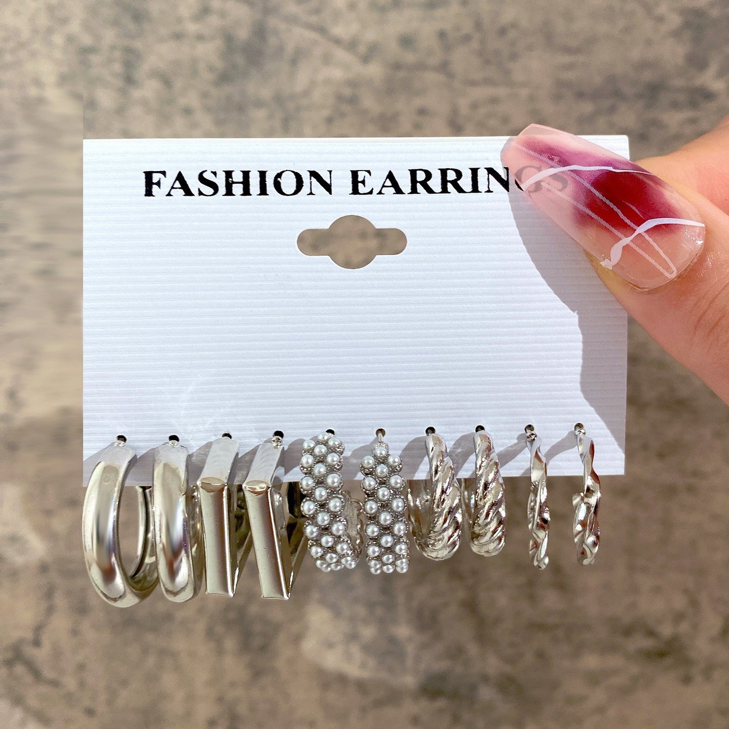 Fashion Geometric Round Gold Plated Zinc Alloy C-Shape Hoop Earrings with 925 Sterling Silver Posts