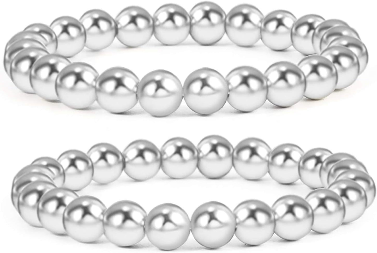 Bohemian Minimalist Geometric Plated Alloy Cuban Link Chain Pearl Bracelet Set for Women