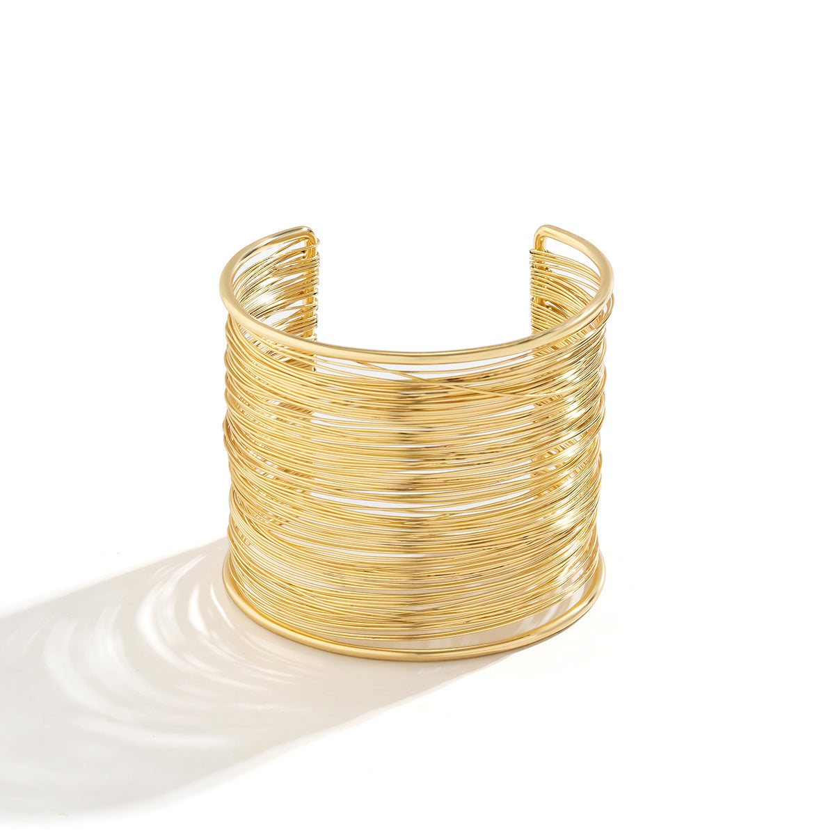 Irregular Geometric Plated Metal Cuff Bracelet Set