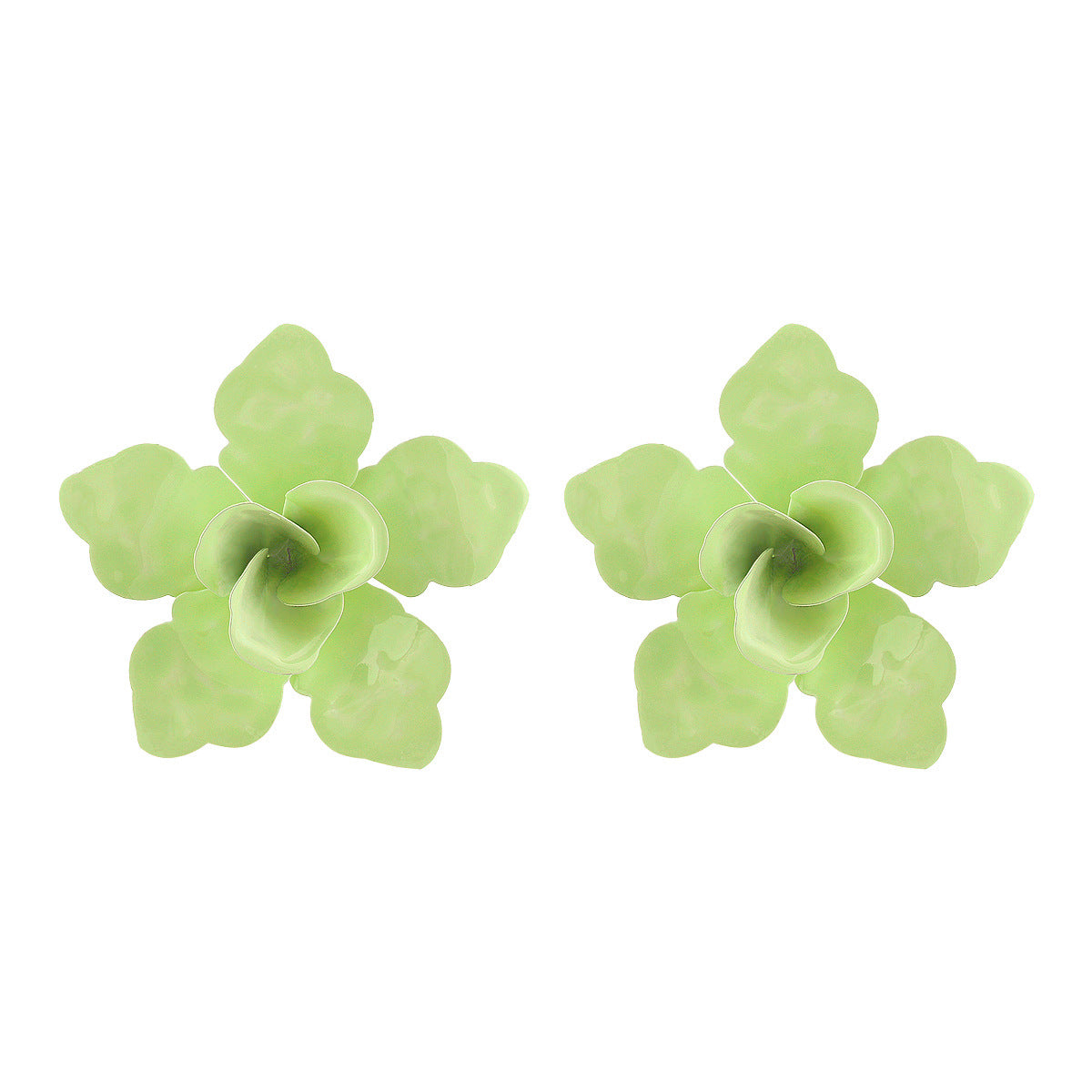 Orecchini a Perno Floreali Esagerati da Donna in Lega con Finitura Placcata, Stile Giardino Botanico, Gioielli per Tutti i Giorni e Streetwear