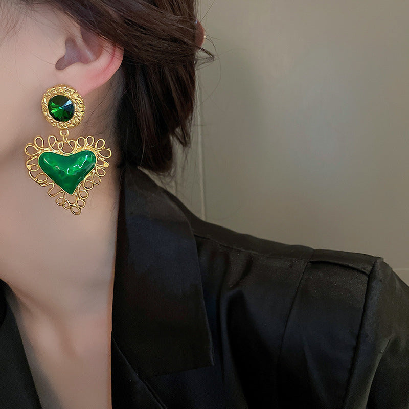 Vintage Floral Leaf Tassel Earrings in Copper for Women