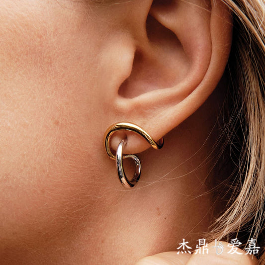 Geometric Plated Stainless Steel Earrings for Women