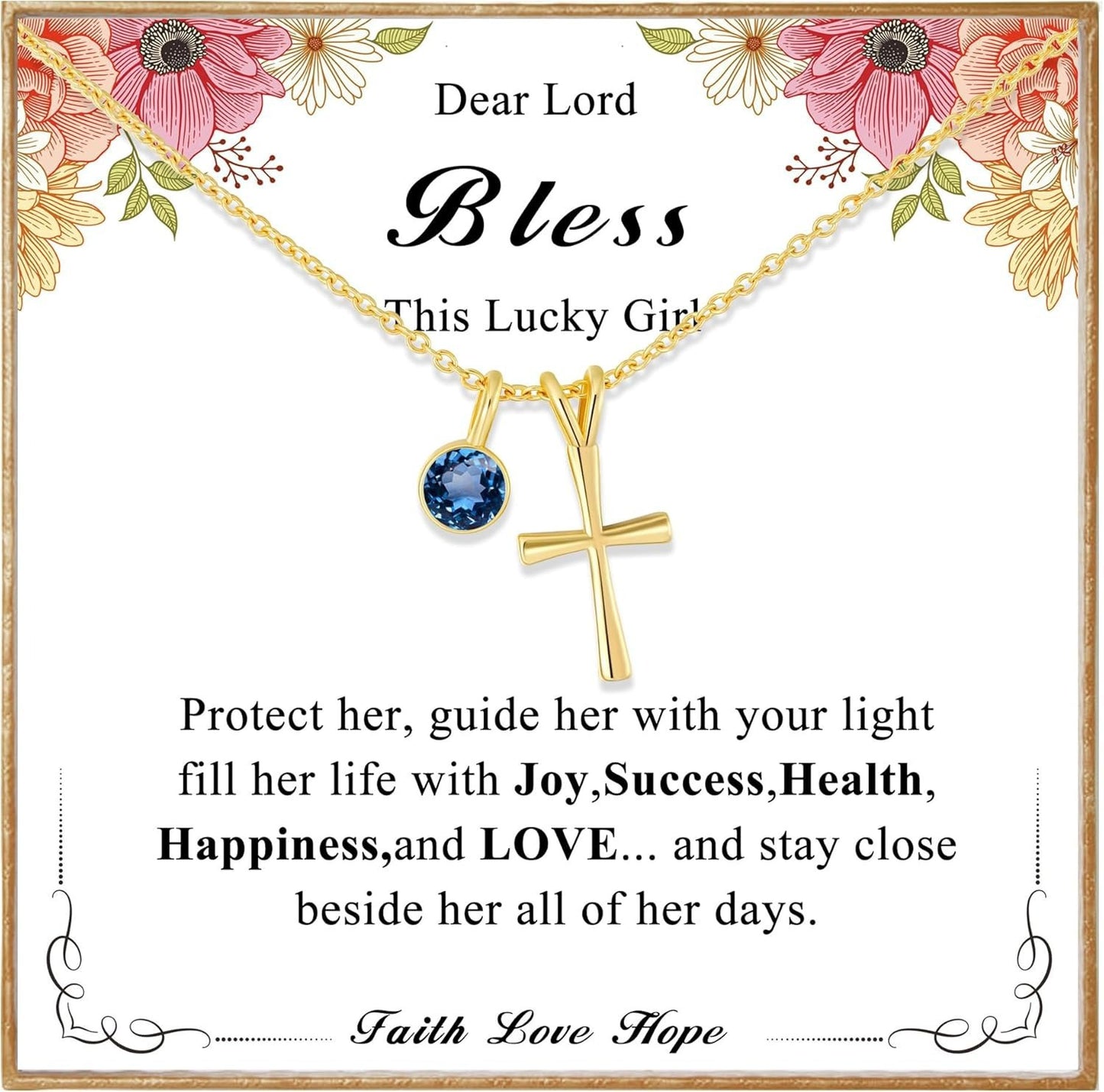 Sweet Geometric Cross Stainless Steel Pendant Brass Plated Necklace for Women