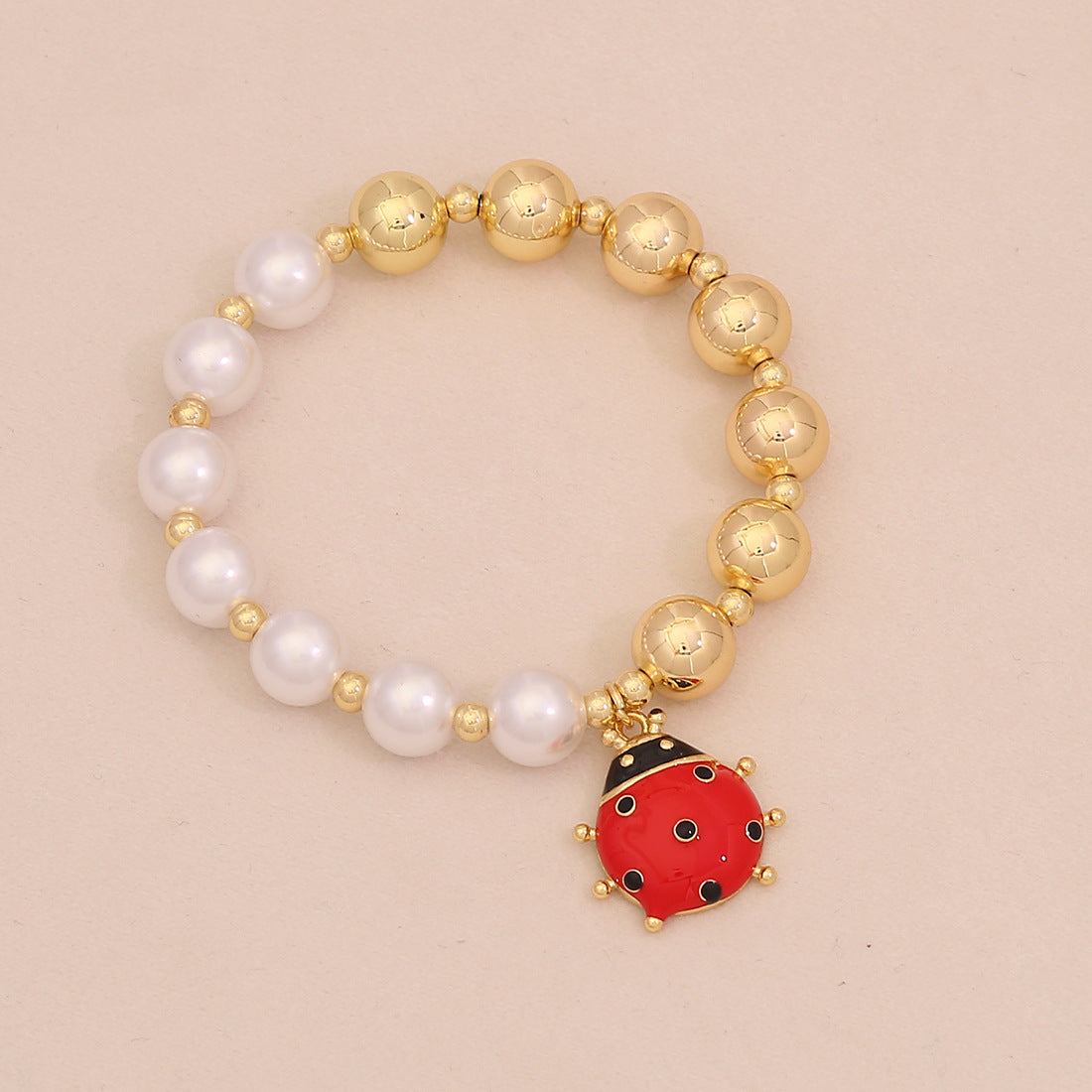 Fashion OL Style Insect-Shaped Imitation Pearl Beaded Bracelet for Women