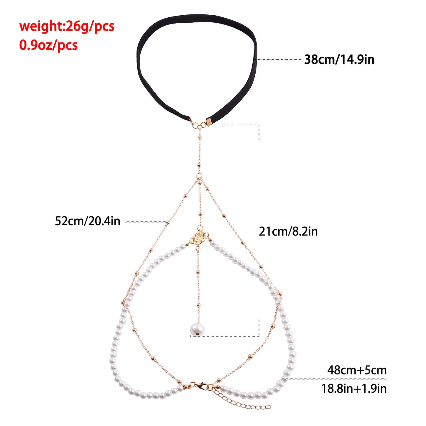 Geometric Alloy Anklet for Women with Elastic Cord, Fashionable Leg Chain Jewelry