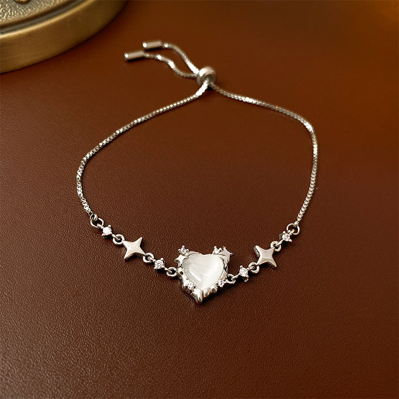 Elegant Geometric Brass Bracelet with Cubic Zirconia Inlay, Adjustable Plated Women's Jewelry