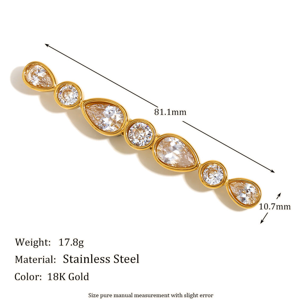 Broche de perlas con forma de concha, chapado en oro de 18 quilates, de acero inoxidable geométrico minimalista