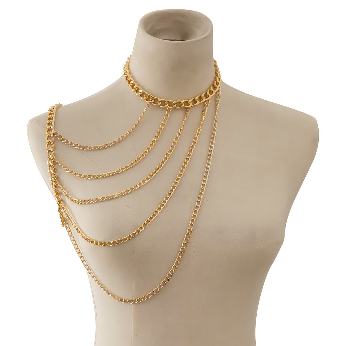 Minimalist U-Shaped Aluminum Body Chain for Women with Tassel Accent