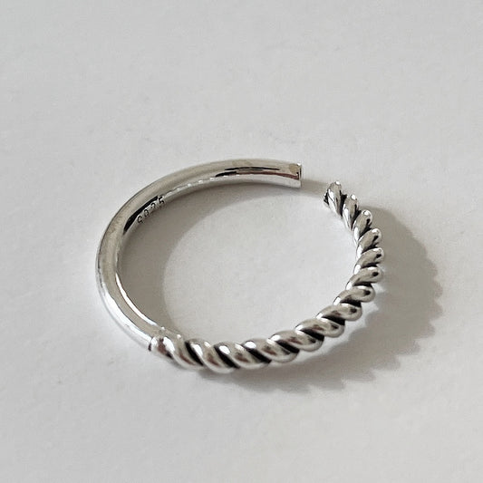 Anello da donna minimalista vintage in argento sterling 925 con intarsio numerico