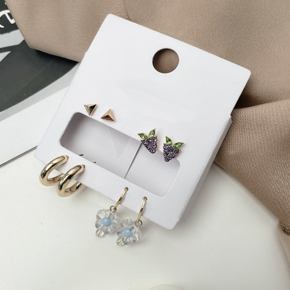 Bohemian Geometric Rhinestone Plated Alloy Earrings