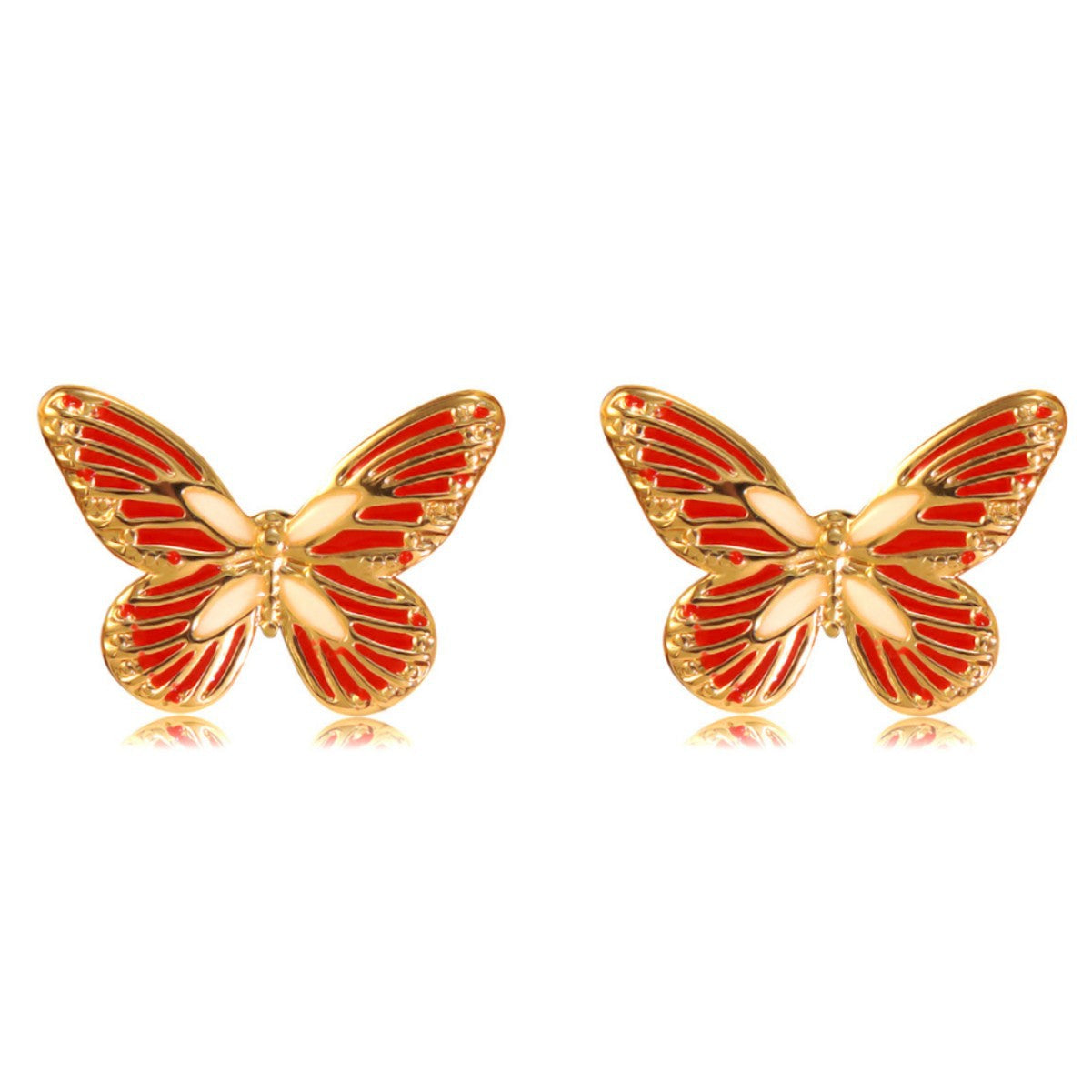 Sweet Drip Oil Stainless Steel Butterfly Earrings Glow in the Dark
