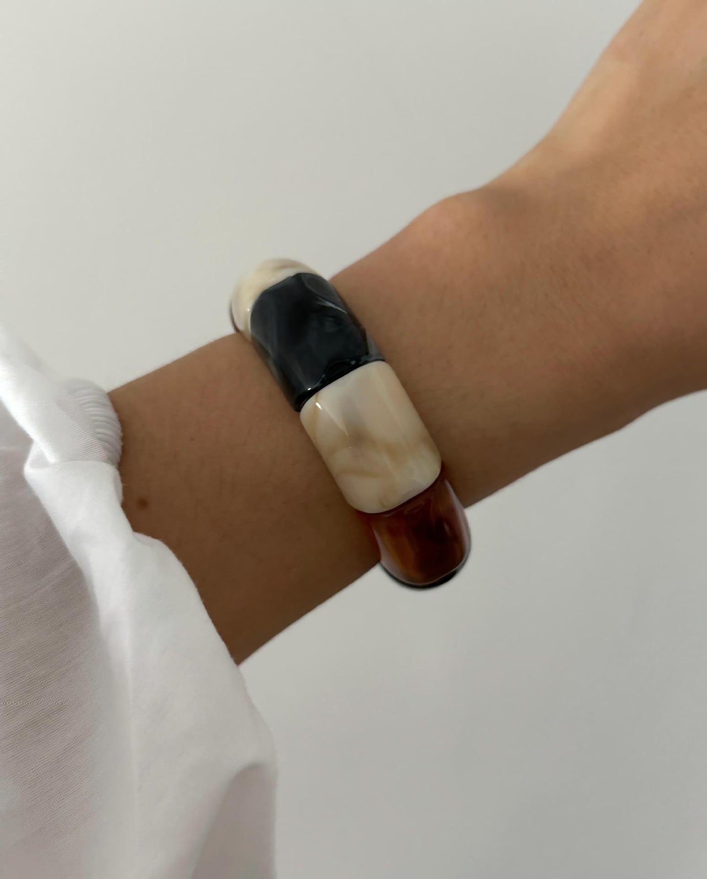 Leopard Print Geometric Alloy Plated Cuff Bracelet