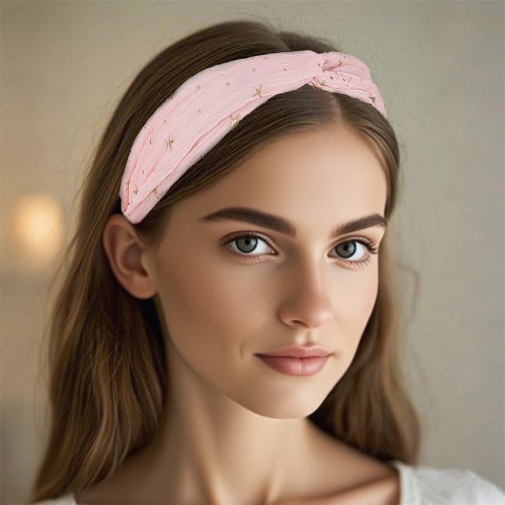 Fascia per capelli in maglia a forma di personaggio dei cartoni animati con strass, per bambini, in misto lana di alta qualità, intrecciata, per autunno e inverno