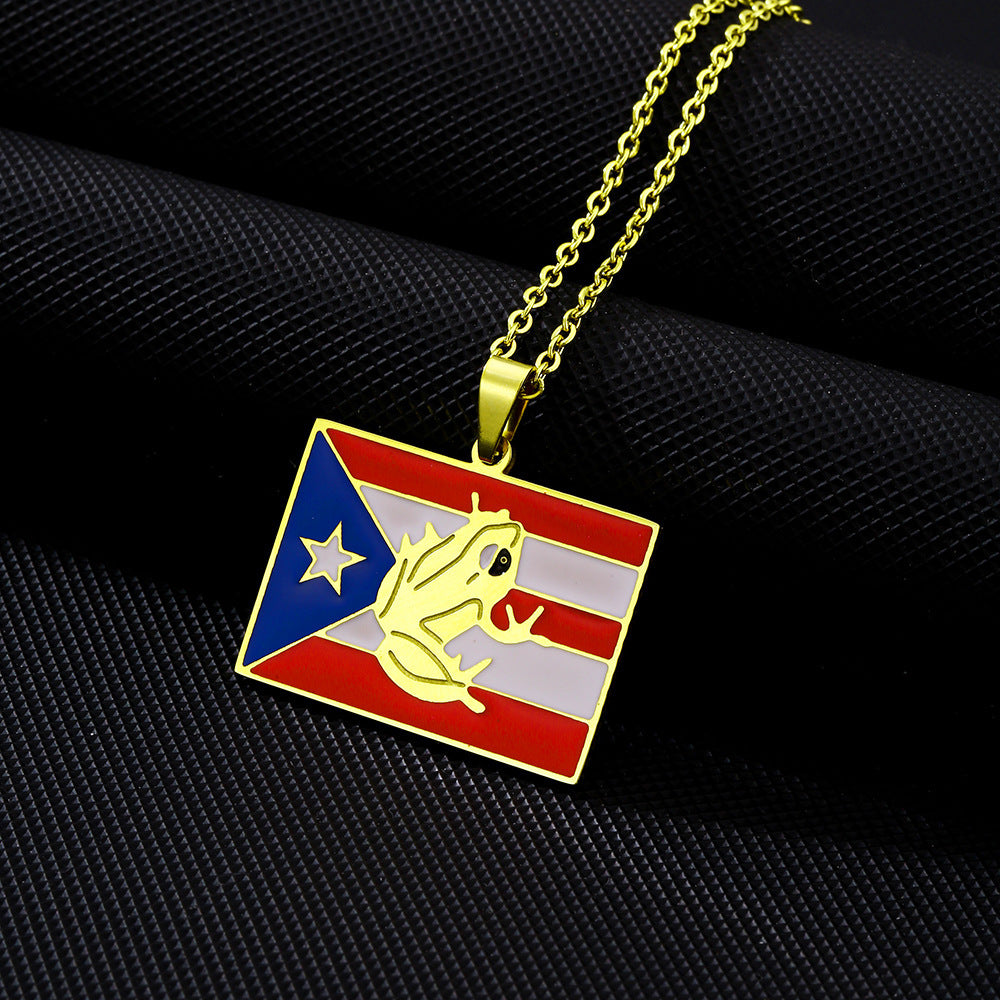 Collar O-Chain Vintage Geométrica de Acero Inoxidable Chapado para Unisex con Acabado Esmaltado
