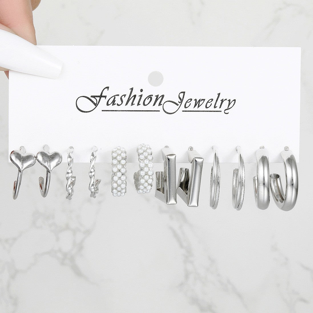 Fashion Geometric Round Gold Plated Zinc Alloy C-Shape Hoop Earrings with 925 Sterling Silver Posts