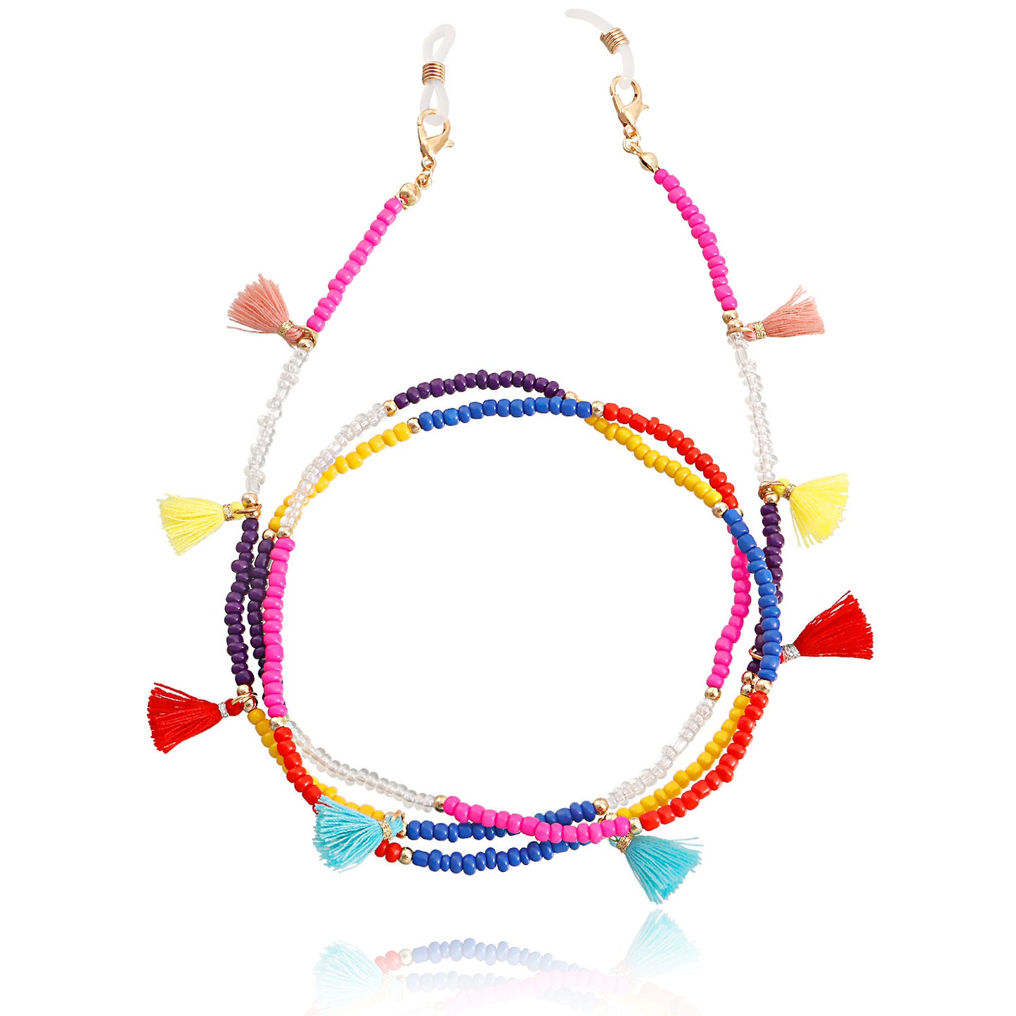 Alloy Acrylic Pearl Beaded Mask and Eyeglass Chain
