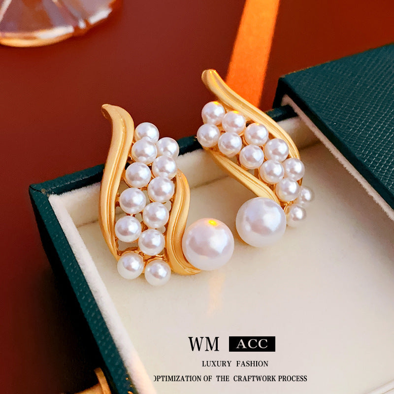 Vintage Geometric Earrings with Gold-Plated Copper Base and Stainless Steel Posts for Women
