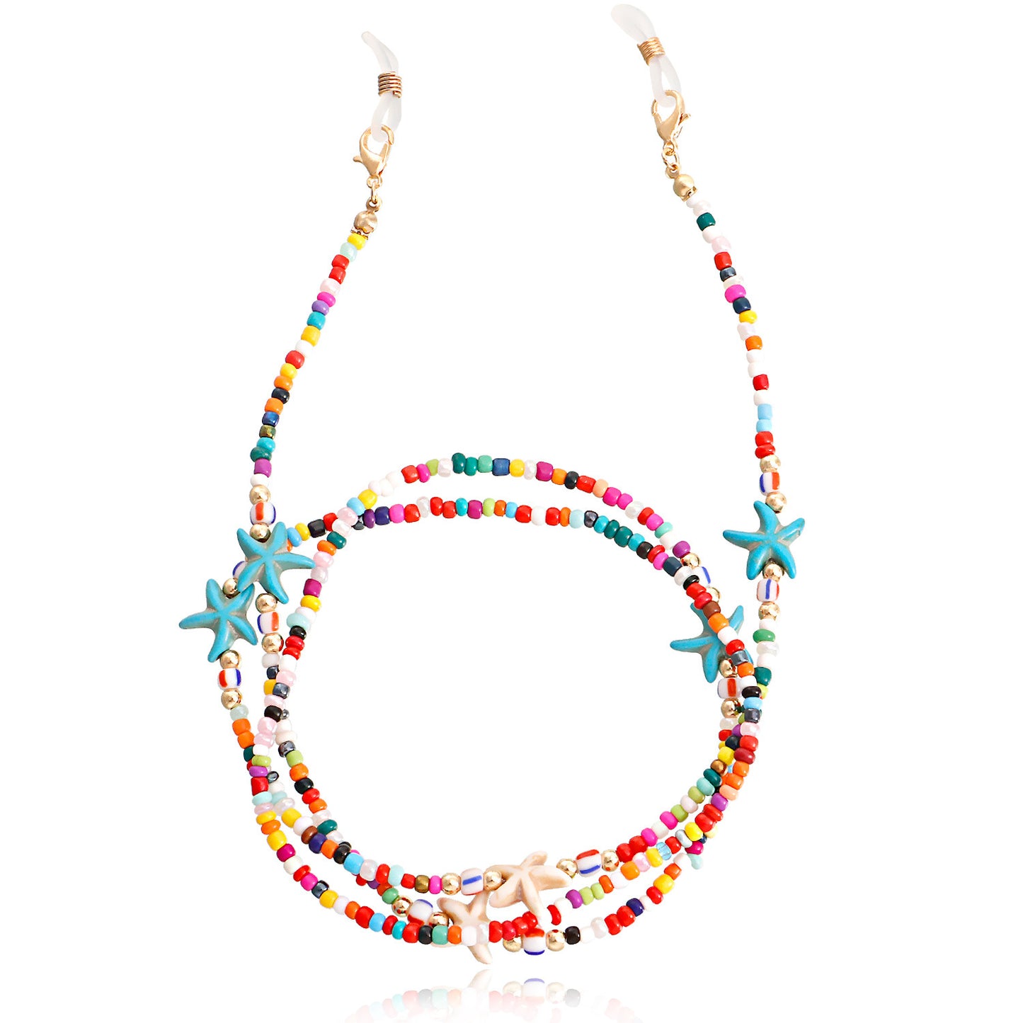 Alloy Acrylic Pearl Beaded Mask and Eyeglass Chain