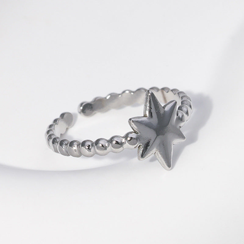 Minimalist Star Shaped Stainless Steel Ring for Women
