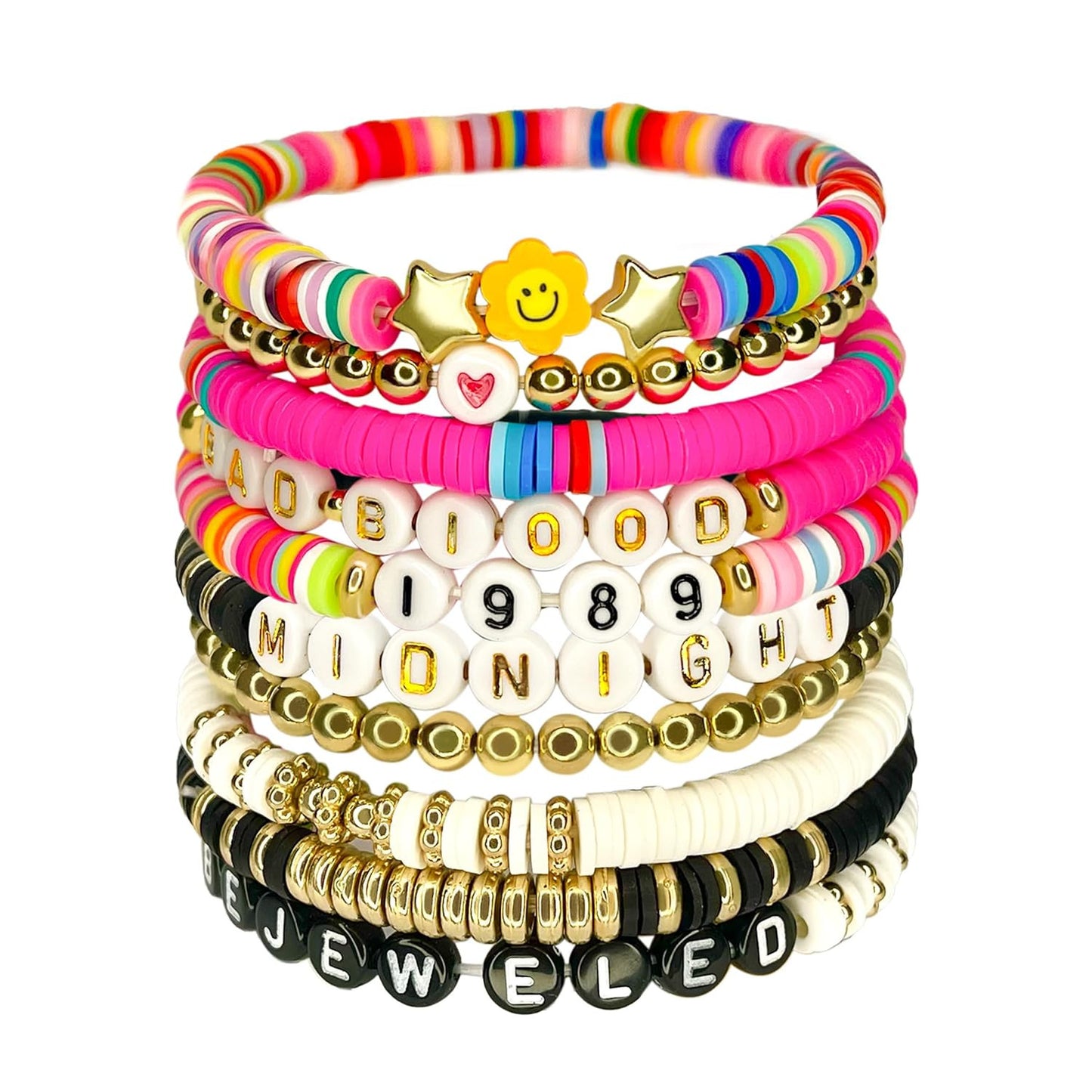 Bohemian Vintage Letter Number Beaded Bracelet Unisex Handmade Layered