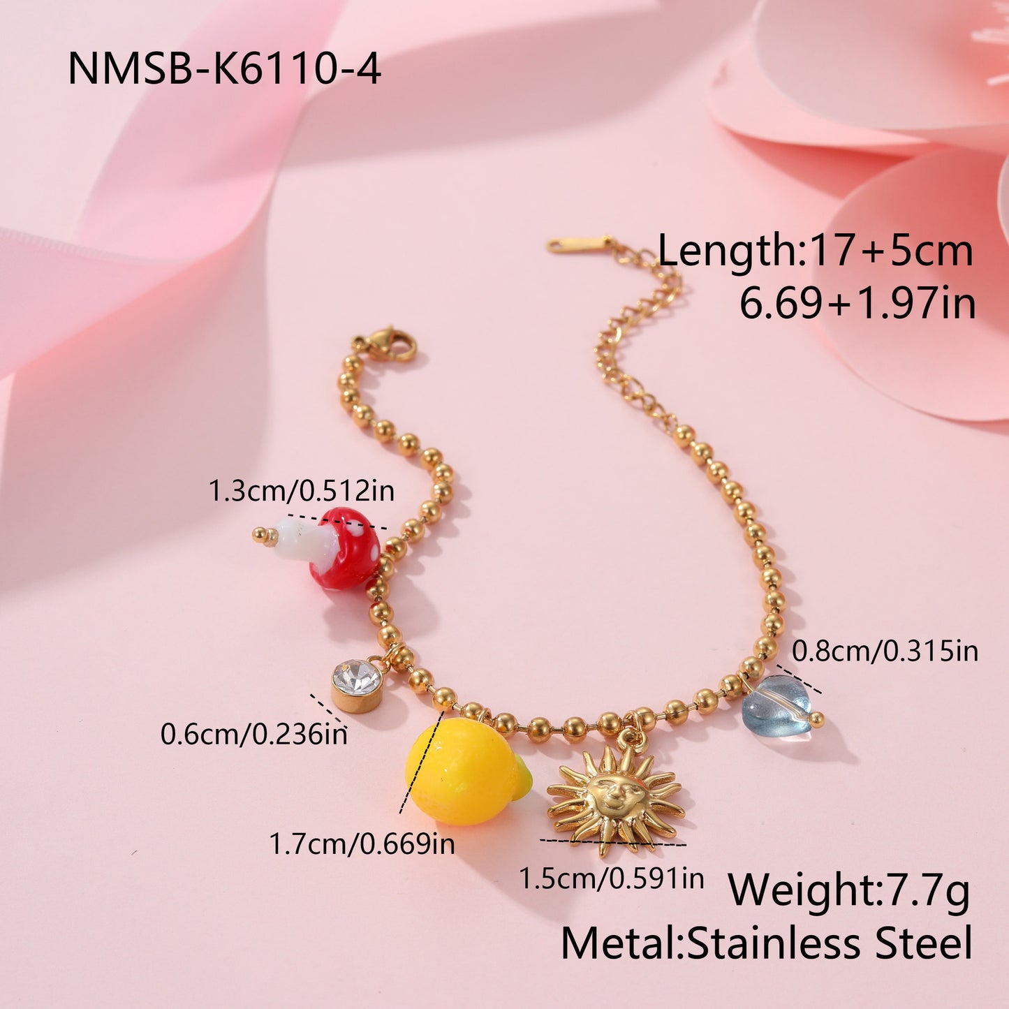 Collana con Pendente in Acciaio Inossidabile a Forma di Frutta alla Moda con Finitura Placcata per Donne, Catena con Ciondolo a Limone, Fragola e Uva