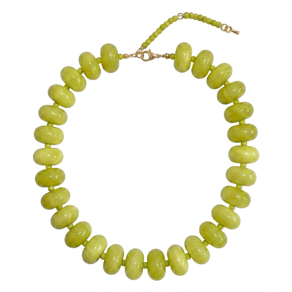 Bohemian Geometric Acrylic Pendant Brass Ball Chain Necklace for Women