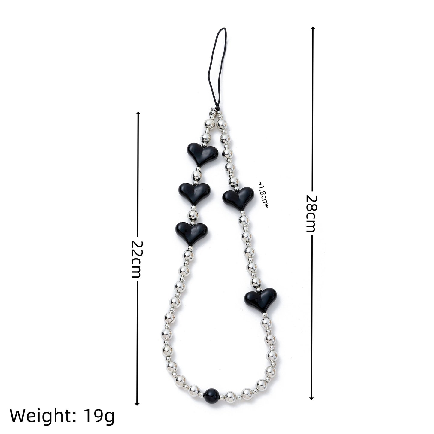 Heart Cloud Acrylic Plated Pendant Charm Chain