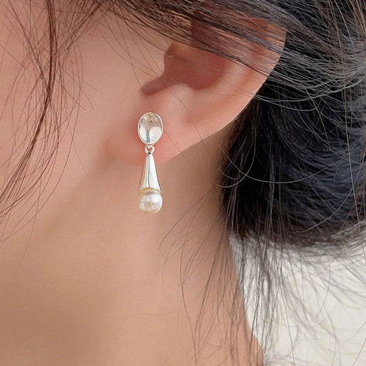 Orecchini a perno in argento sterling 925 stile coreano minimalista con accento quadrato smussato geometrico
