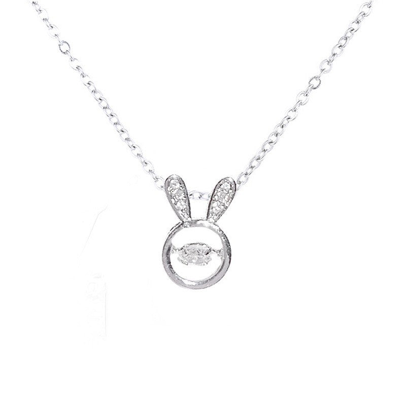 Adorable Rabbit-Shaped Pendant Necklace in Titanium Steel with Plated Finish for Women and Unisex Wear
