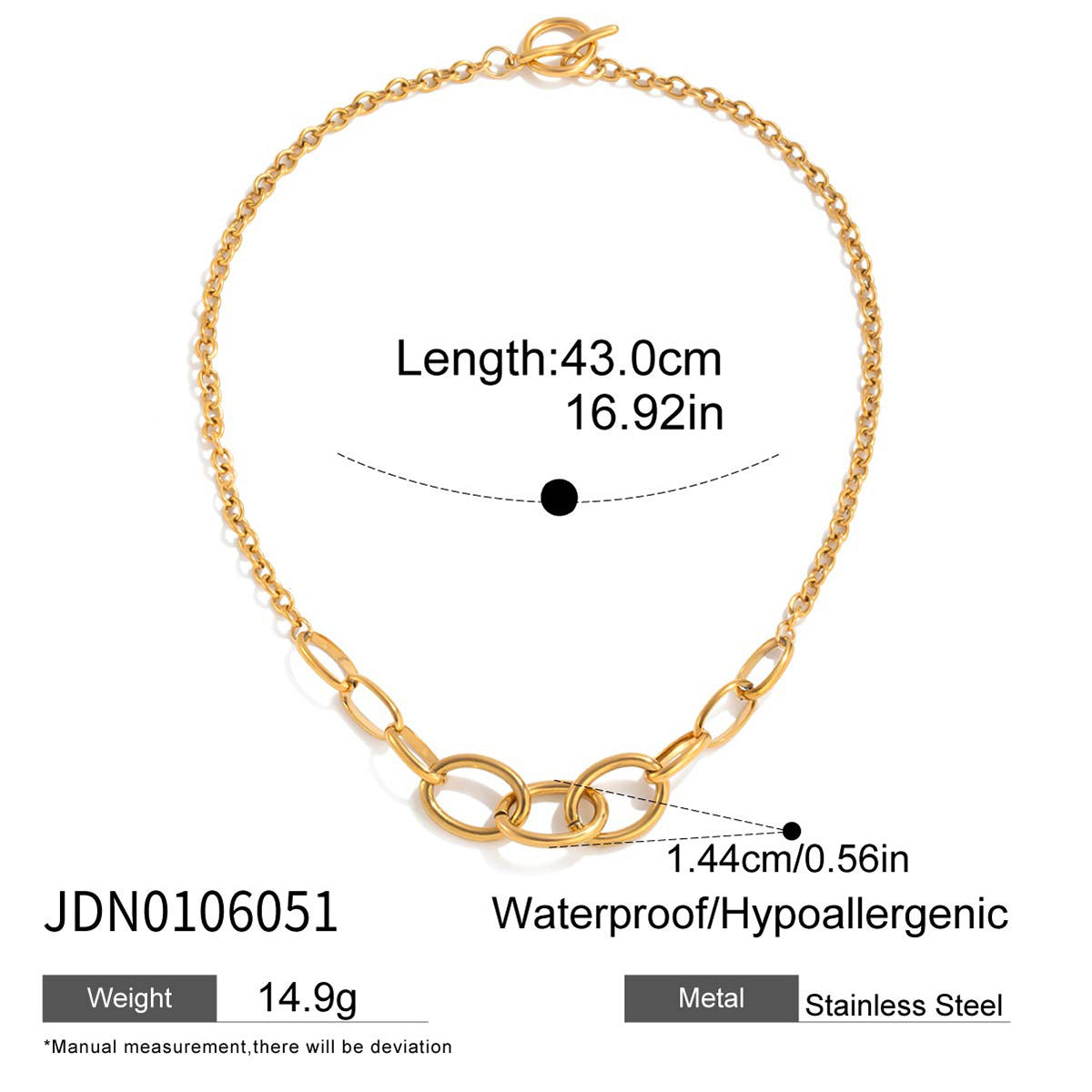 Collana Minimalista Geometrica Placcata in Acciaio Inossidabile da Donna con Ciondolo in Acciaio al Titanio e Design Elegante a Clavicole