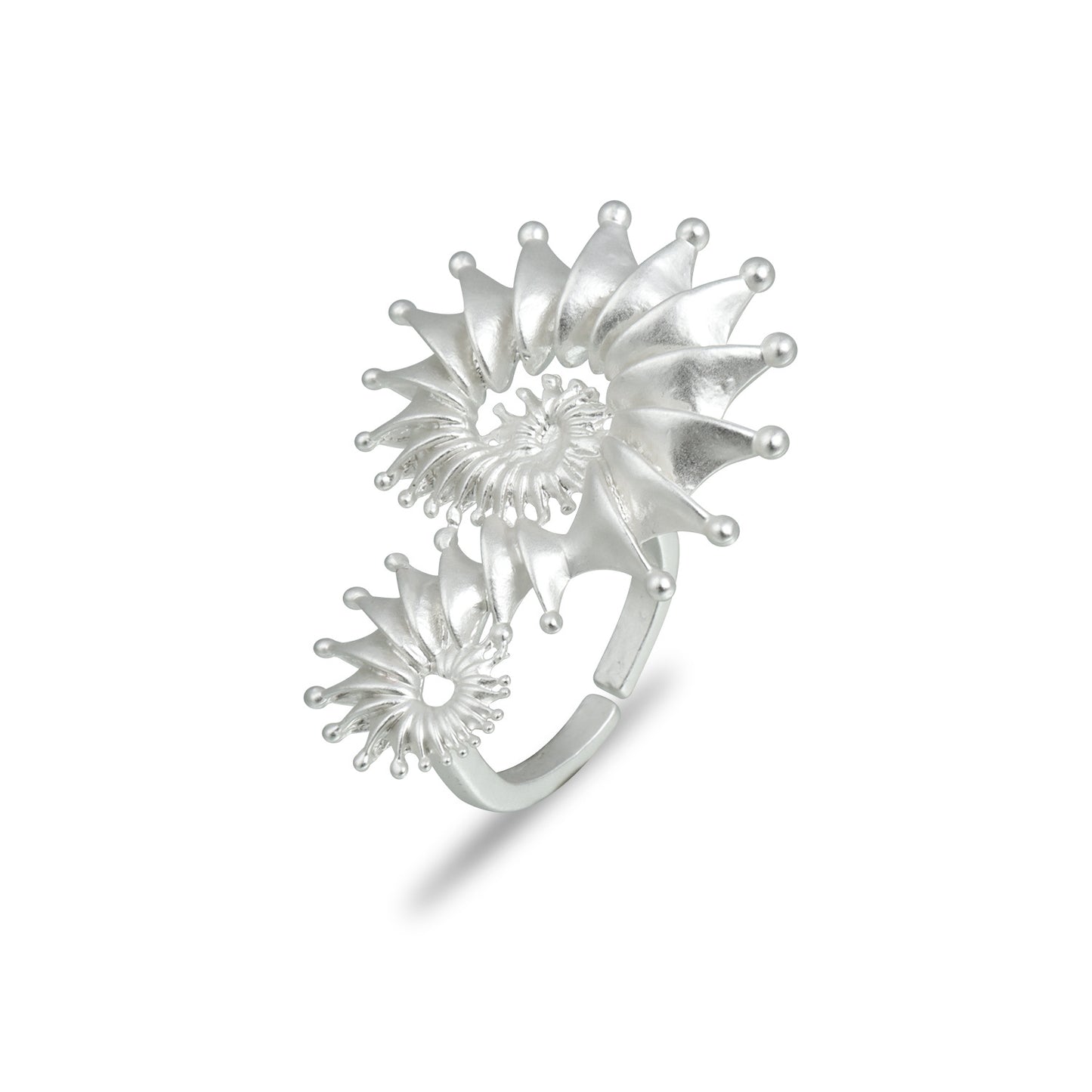 Minimalist Geometric Matte Metal Adjustable Ring with Plated Finish for Women