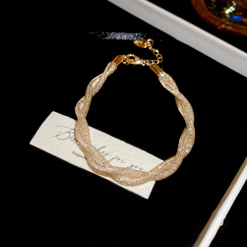 Luxury Elegant Geometric Floral Brass Bracelet with Cubic Zirconia Inlay for Women