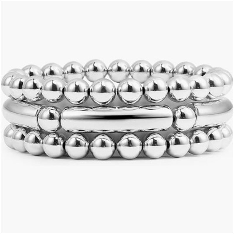 Minimalist 12mm Geometric Round Acrylic Bead Stretch Bracelet Unisex Stackable Jewelry