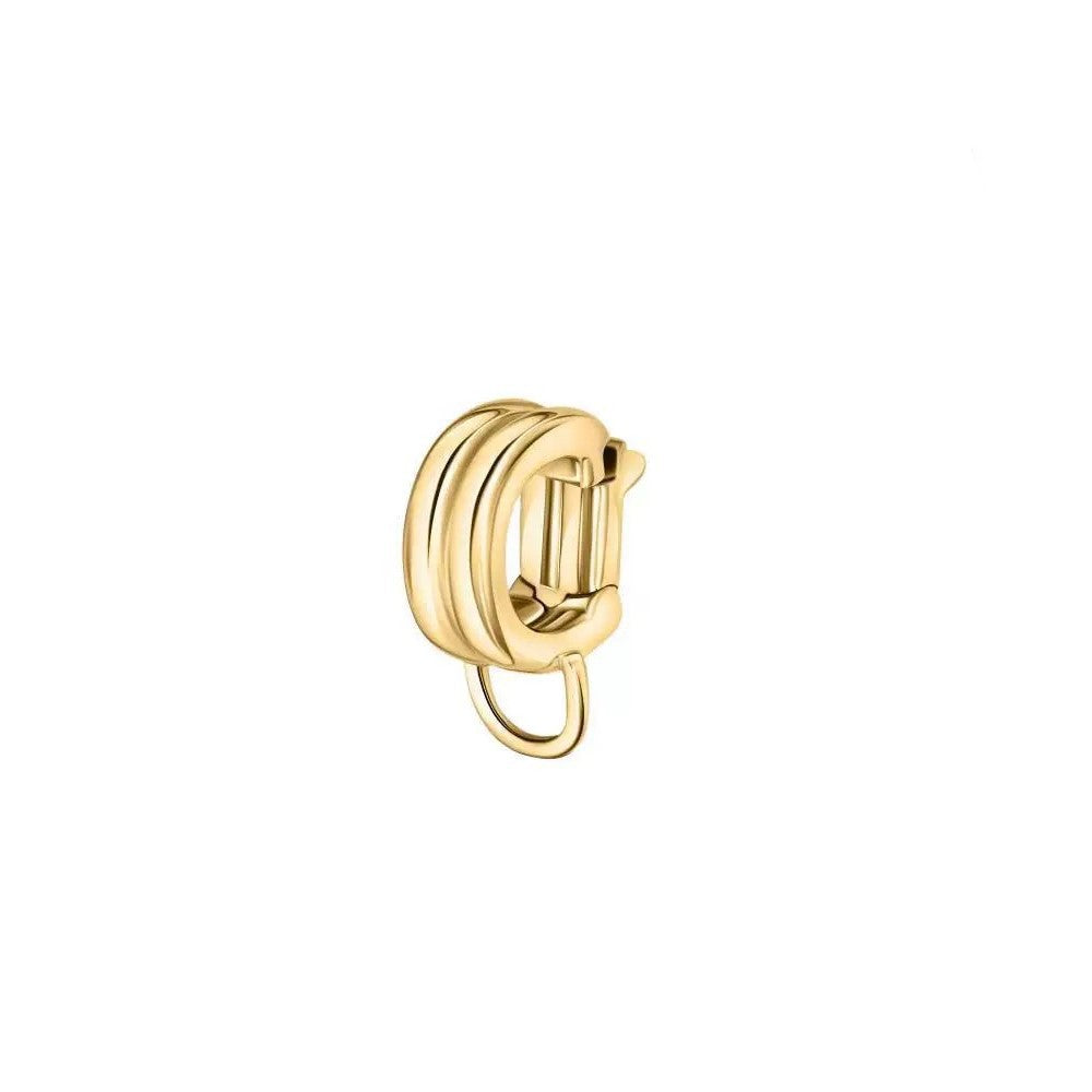 Vintage 18K Gold Plated Stainless Steel Floral Square Charm Bar