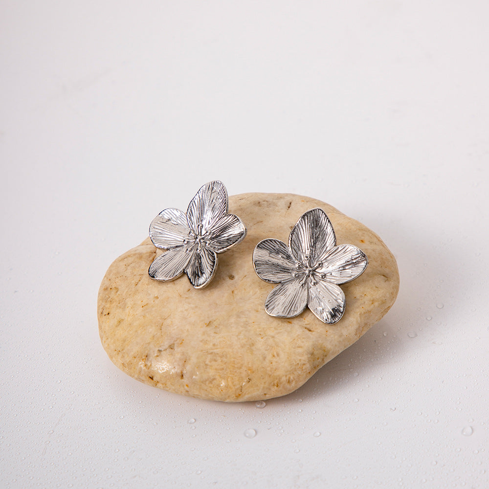 Pendientes minimalistas de acero inoxidable geométricos con acabado chapado para mujer