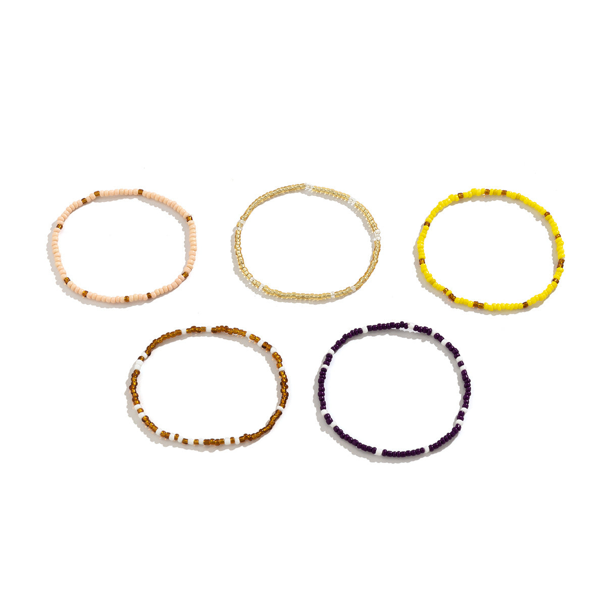Ethnic Style Geometric Anklet with Alloy-Inlaid Artificial Gemstones and Pearl-Like Beads for Women