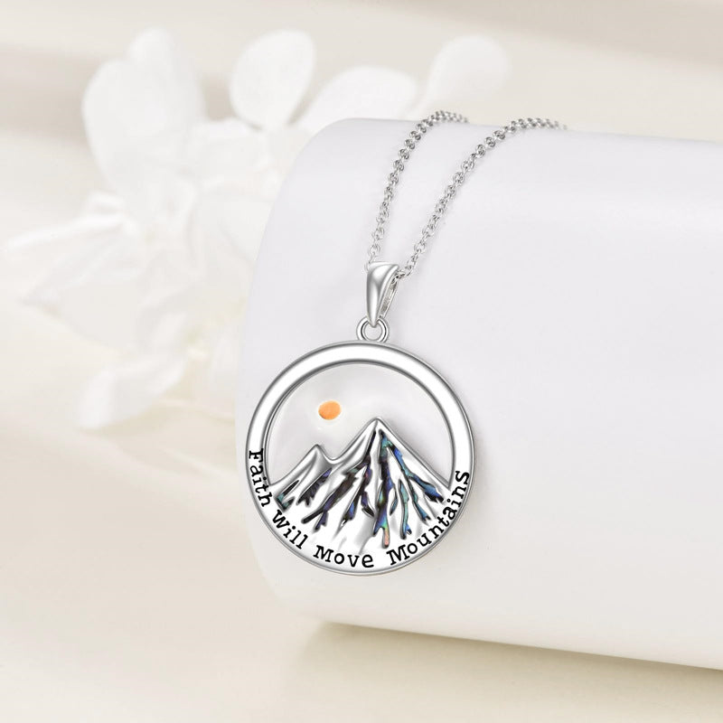 Minimalist Geometric Hill-Shaped Mustard Seed Pendant Necklace in Stainless Steel with Polished Finish