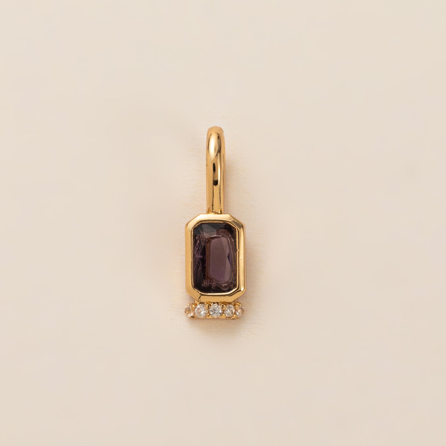 Minimalist Geometric Round Square Brass Plated Pendant Charm Bar with Openable Clasp