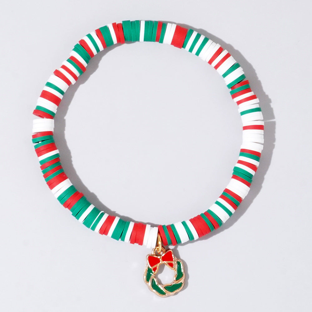 Sweet Handmade Resin Letter Geometric Beaded Bracelet Set Christmas Gift